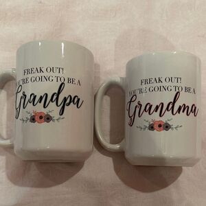 Grandpa and Grandma Floral Coffee Mug Set